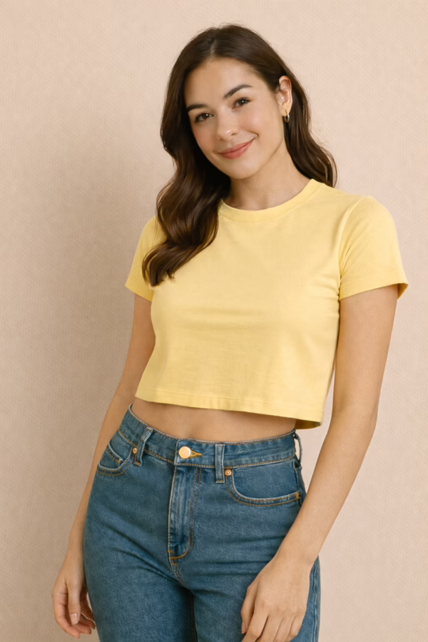 Butter Yellow Women's Crop Top