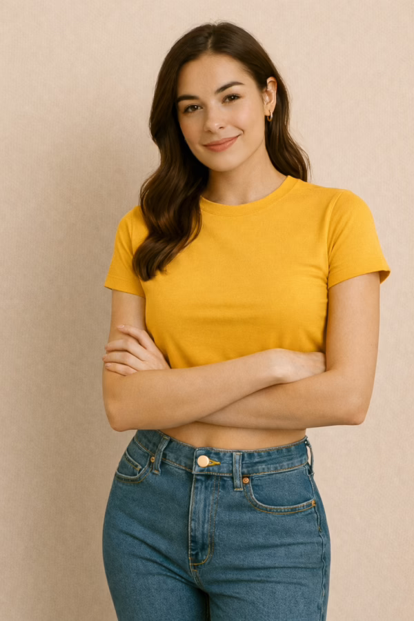 Golden Yellow Women's Crop Top