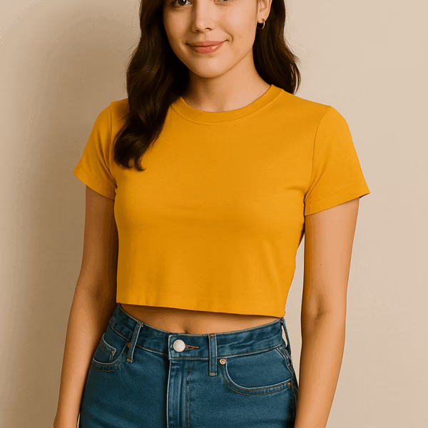 Mustard Yellow Women's Crop Top