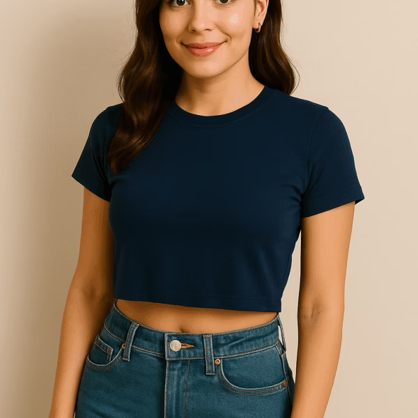 Navy Blue Women's Crop Top