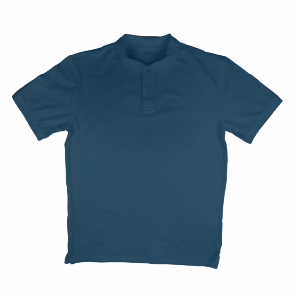 Navy Blue Textured Polo T-Shirt