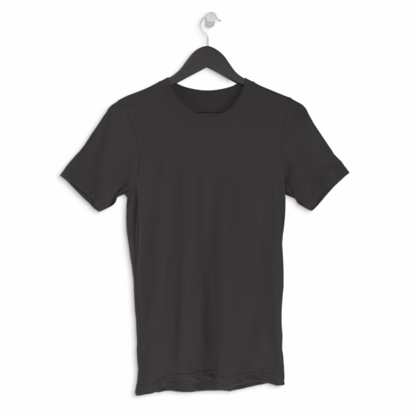 Coal Black Crew Neck Basic Tee