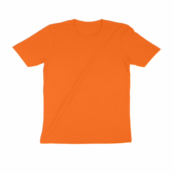 Orange Crew Neck Basic Tee