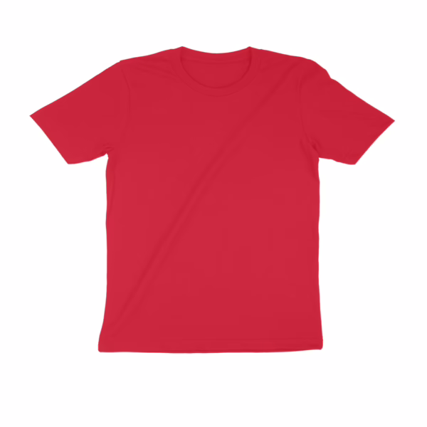 Red Crew Neck Basic Tee